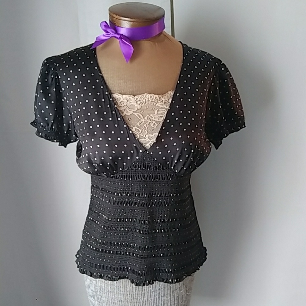 INC International Concepts Black Polka Dot Tunic